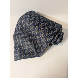 Pagliano Vintage Silk Men's Necktie‎ Blue Geometric Pattern 3.50"X 60"